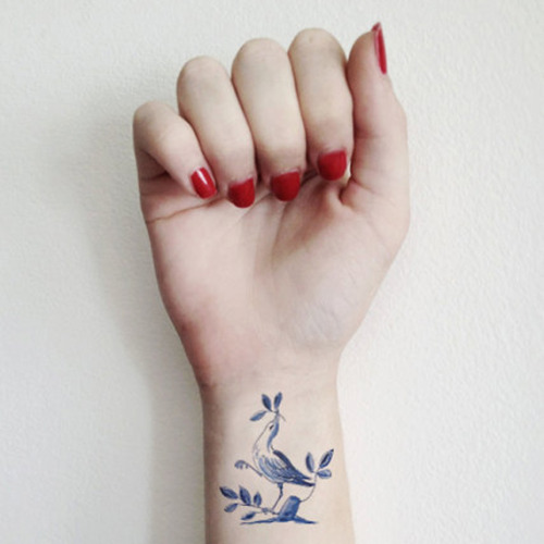 etsy:  “Delfts Blauw” temporary tattoos by Tattoorary.