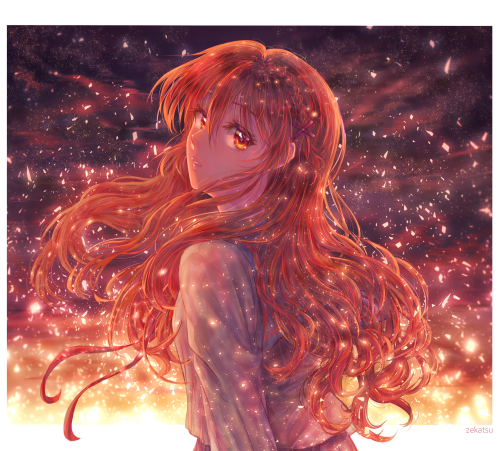 Sayuri-chan in the rays of the setting sun as a gift for @anchenflower~​Congratulations on your grad