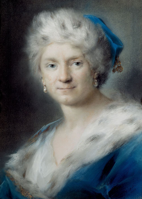 rosalba-carriera: Self-portrait as Winter, 1731, Rosalba Carriera