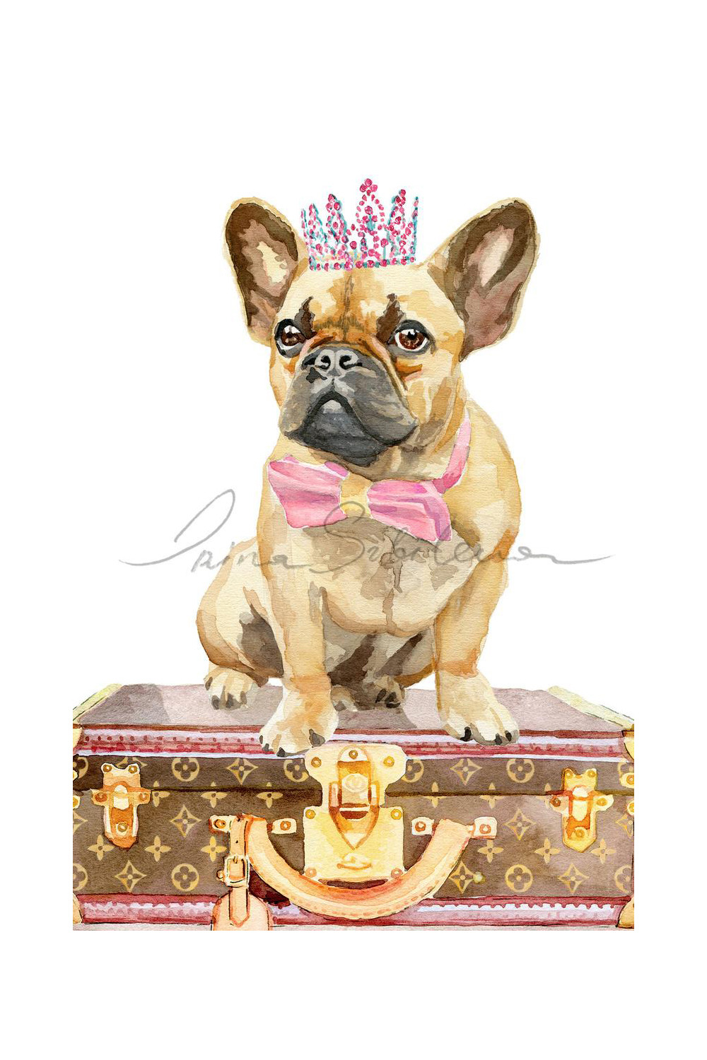 French Bulldog Louis Vuitton Suitcases