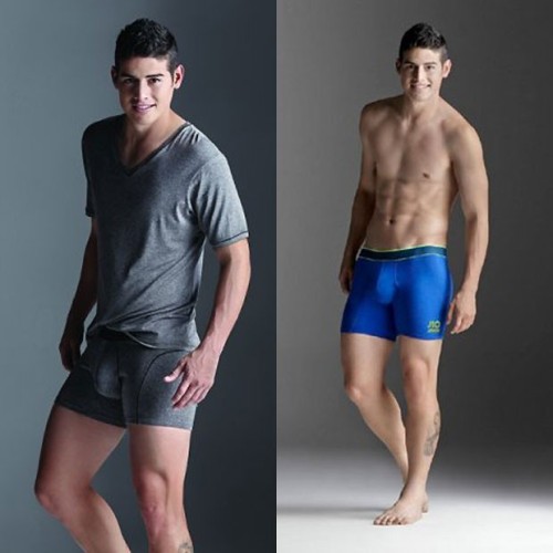 Football player James Rodriguez for the new line J10 James for Bronzini Black by Colombian underwear brand Bronzini.  