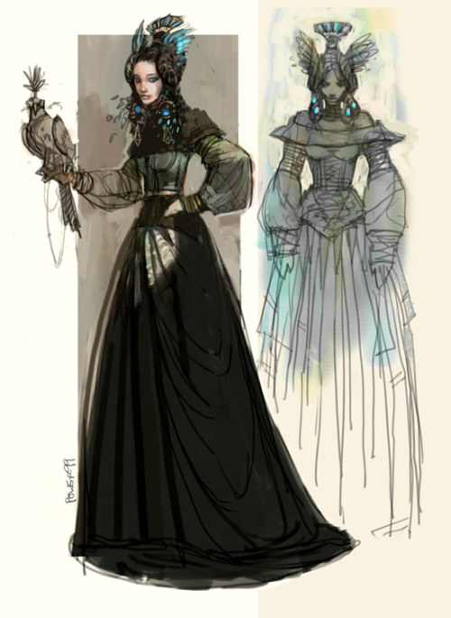 terminallycapricorndog: alwaysstarwars: Gorgeous Padme Amidala concept art for Attack of the Clones 