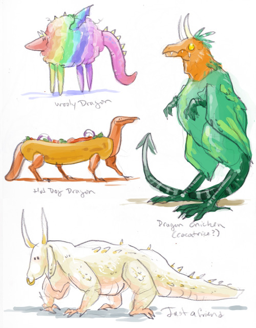 Just felt like drawing some goofy goober dragons.  Dragons can be anything - and I think that&r