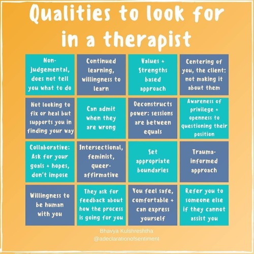 Posted @withregram • @adeclarationofsentiment What makes a therapist safe and effective? I’ve been t