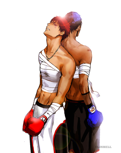 basketballpoetsociety:  Title: AoKaga rival loveCharacters: Aomine Daiki, Kagami TaigaPairing: AoKagaChallenge: OTP BattleSubmitted by:Elinhell 