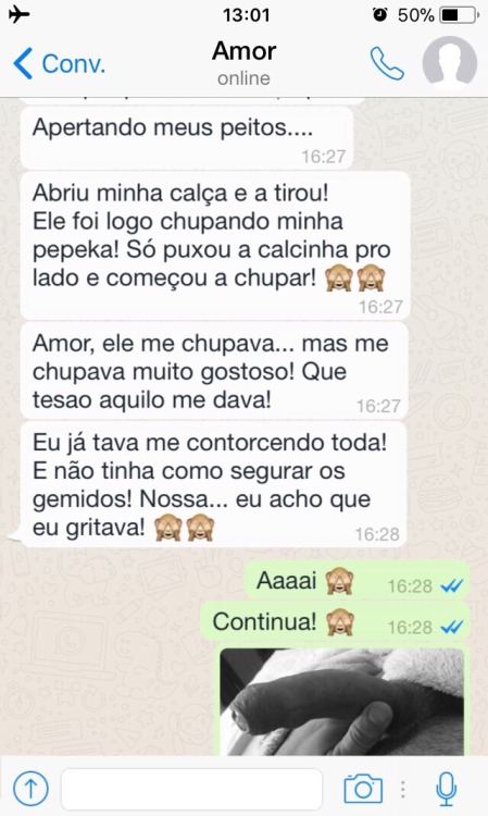 corninho-e-noivinha:Que noiva safada! Delícia demais essas conversas. Adoro as que eu tenho as vezes