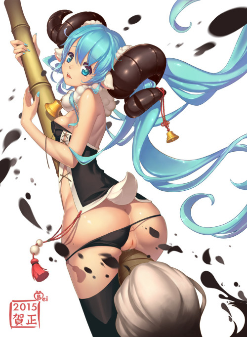 nekosalad:  2015 初音賀正 - By MEI | ❤ Ohayou Girls❤ [pixiv]