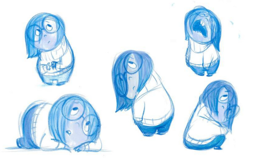 Sadness character designs for Inside Out.