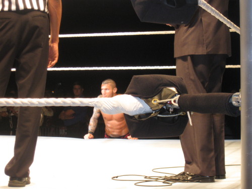 serenitywinchester:  The Miz vs. Randy Orton at a Raw live event in 2011.