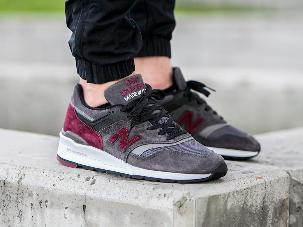 new balance 997 grey burgundy