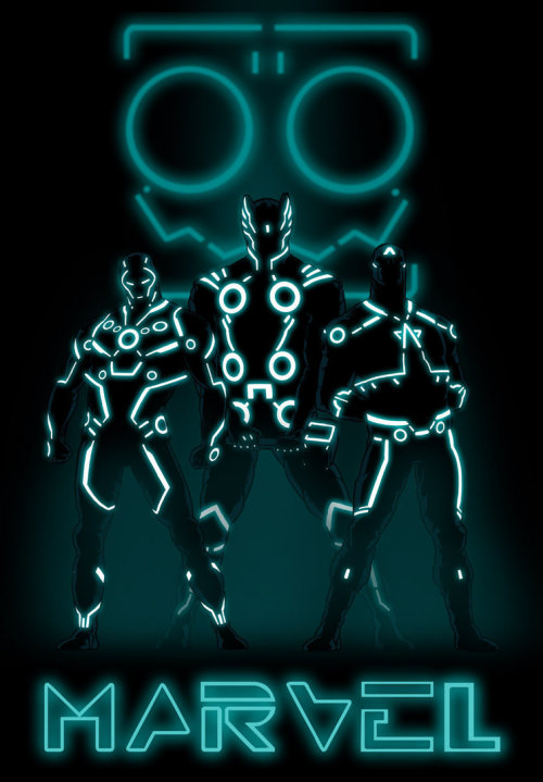 despondentparamour:Tron + Marvel by Kristopher Anka