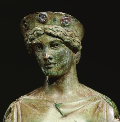 archaicwonder:Bronze Figure of a Goddess, Roman Imperial, Augustan, c. late 1st Century BC - early 1