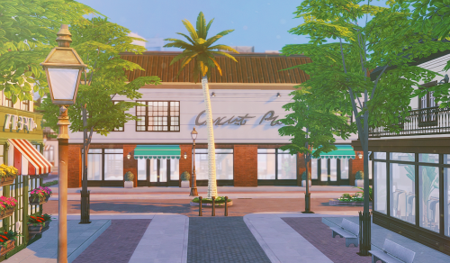 Magnolia Promenade: a flower shop, a clothing store, a furniture store, a bakery and a grocery store