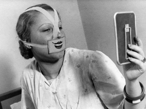 lostinhistorypics:Woman in the 1930’s going through an attitude adjustment program