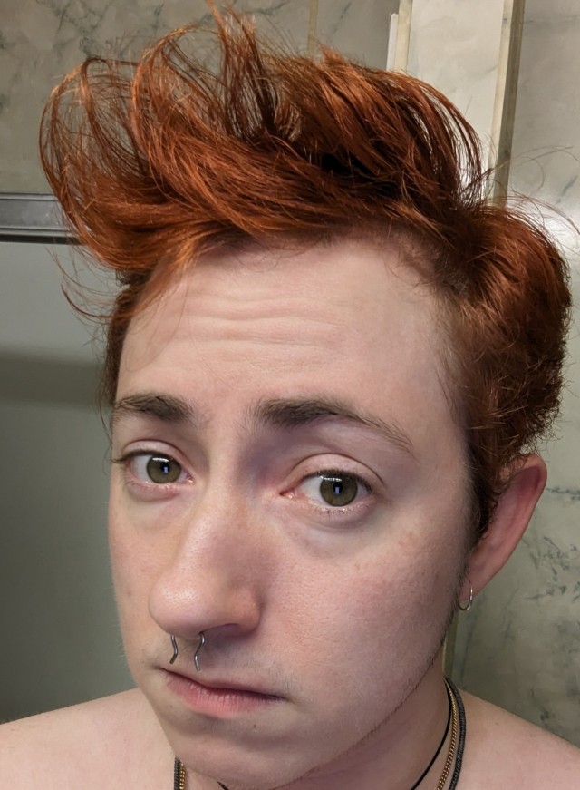 DIY Crowley cut and dye after 3 washes.
Don't mind my expression, it's just the crippling depression.