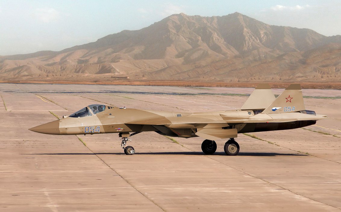 coffeeandspentbrass:  supersonic-youth:  PAK-FA New desert livery for T-50-1 and