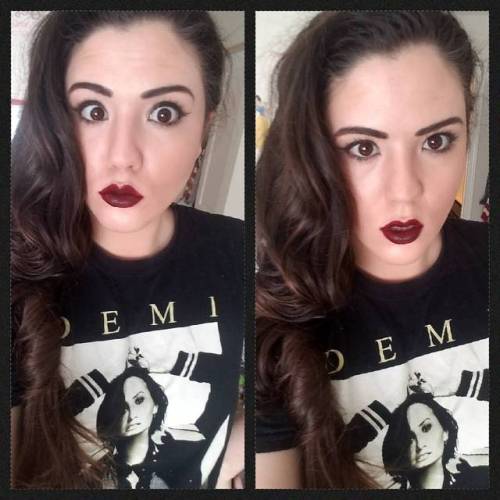 Can’t decide if I want to be naughty or nice in this @ddlovato inspired makeup look. #DemiLova