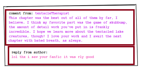 alizabug:       A while ago i read this theory that mom lalonde wrote wizardy herbert and posted it online, and rose read it and was a huge huge fan but she didn’t know her mom wrote it, and tHAT’S ADORABLE 