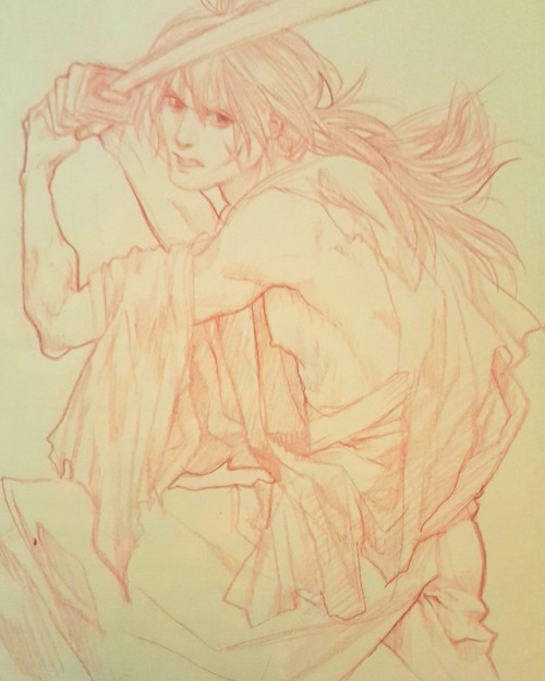 everythingmustbebeautiful:Rurouni Kenshin sketch. Still need to read it.