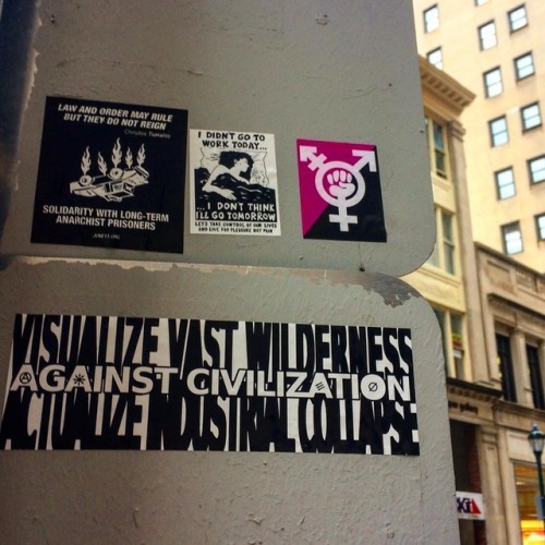 Anarchist stickers in Pittsburgh