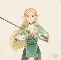 moli030:  zelda with sword