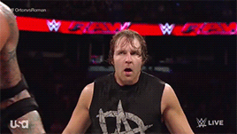 briesbitch:  Dean Ambrose reacting to Seth Rollins hitting Roman Reigns with a chair
