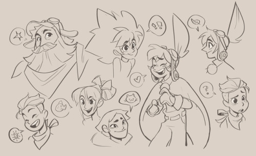 Spirrow sketches along with some side characters I’m still exploring.