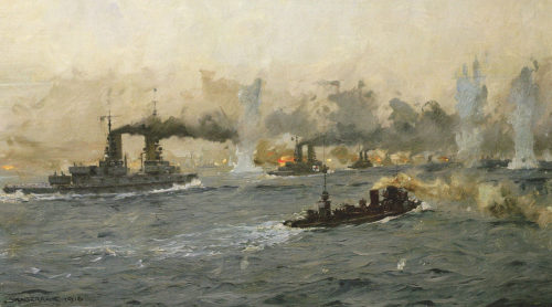 Imperial German Navy warships in action during the Battle of Jutland. 31st May - 1st June, 1916 by C