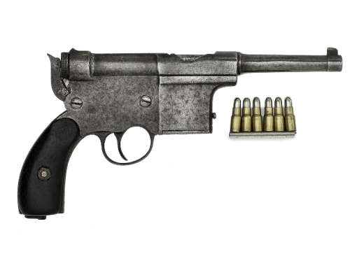 peashooter85:A very worn Spanish Cherola Anitua Model 1897 semi automatic pistol.