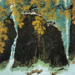  The Chinese Landscape Painter Zhang Bu Was Born In 1934. He Started As A Newspaper