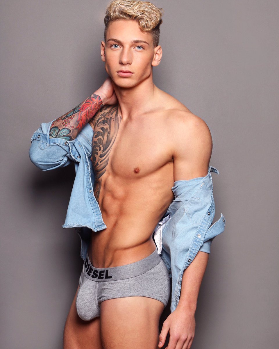 Brandon Myers does Diesel in Grey Boxer Briefs