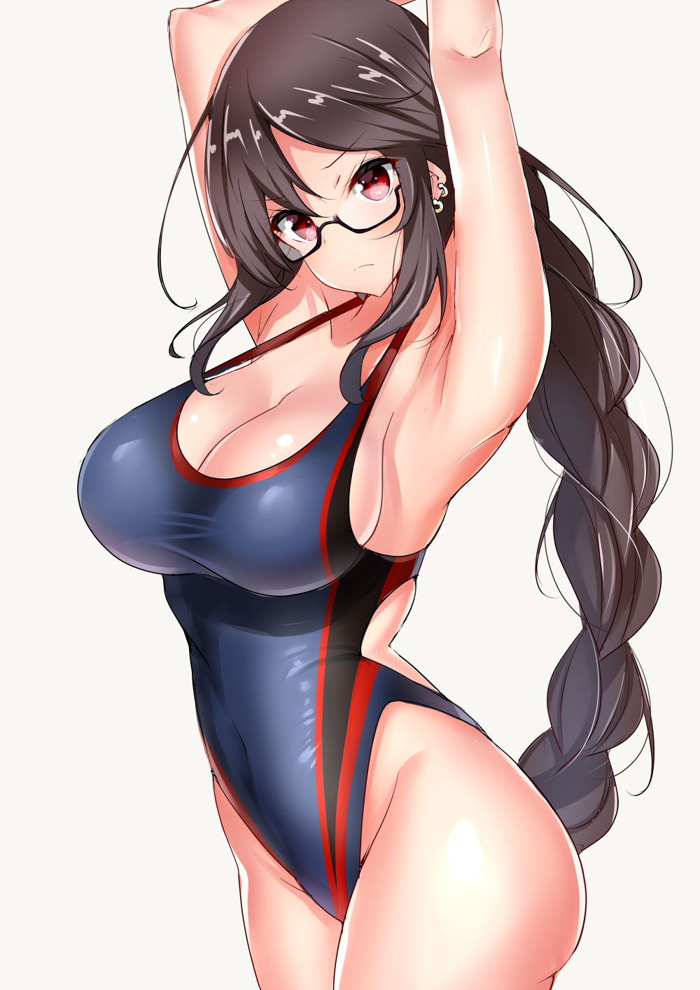 nijigenlewd:  競泳水着な虞美人ちゃん by artist サンカクスイ