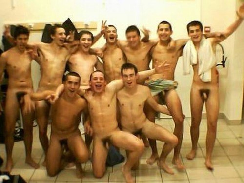 Straight nude men group