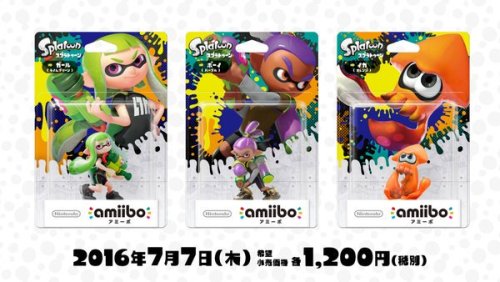 uranohoshigirlshighschool:  Nintendo has confirmed new amiibos!  On top of Callie and Marie amiibos there is also a inkling boy, inkling girl, and squid amiibo. Spaltoon’s new inkling boy amiibo will also be nintendo’s first black amiibo. 