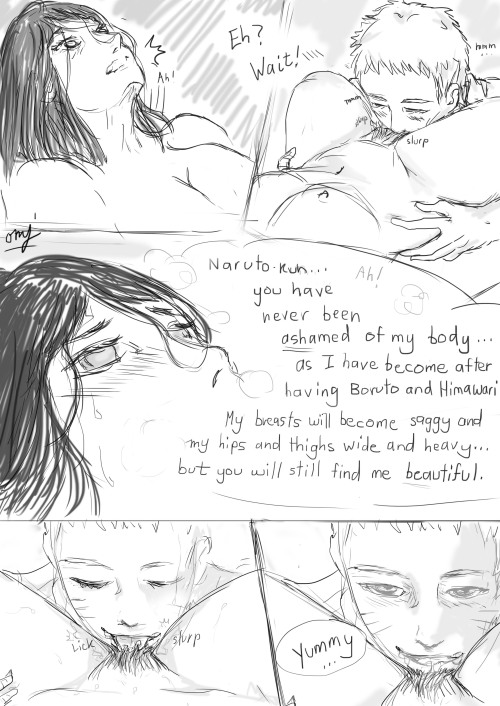 onemerryjester:  NHSM Day 2: Hokage DeskHere is my smut masterpiece/first submission to the Naruhina smut month. In addition to some good office desk frick-fracking, I also decided to add a positive body image message. Enjoy! ;) READ FROM LEFT TO RIGHT.