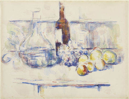 Still Life with Carafe, Bottle, and Fruit by Paul Cézanne (1906)