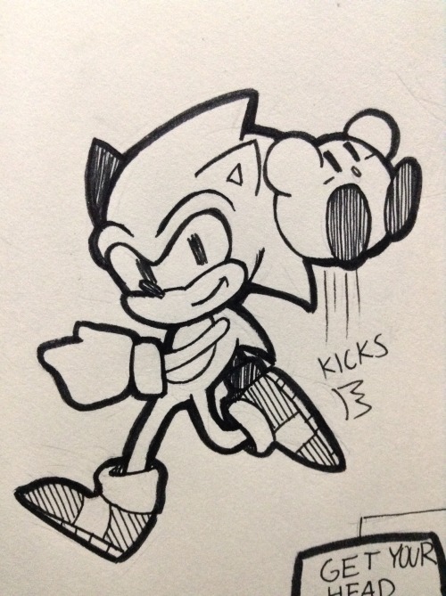 booksandweapons:more kirb doodles! plus sonic