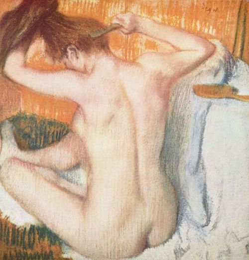 Degas woman combing her hair