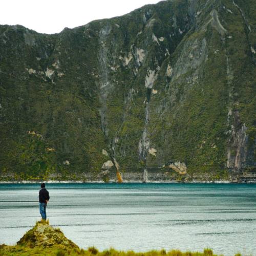 Our Guide Taking In The Beauty Surrounding Us (inside The #caldera ). The Quilotoa Caldera Lake Sits