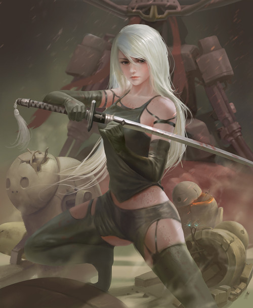 A2 Nier Automata fanart  Derrick Song www.artstation.com/artwork/q88Ne