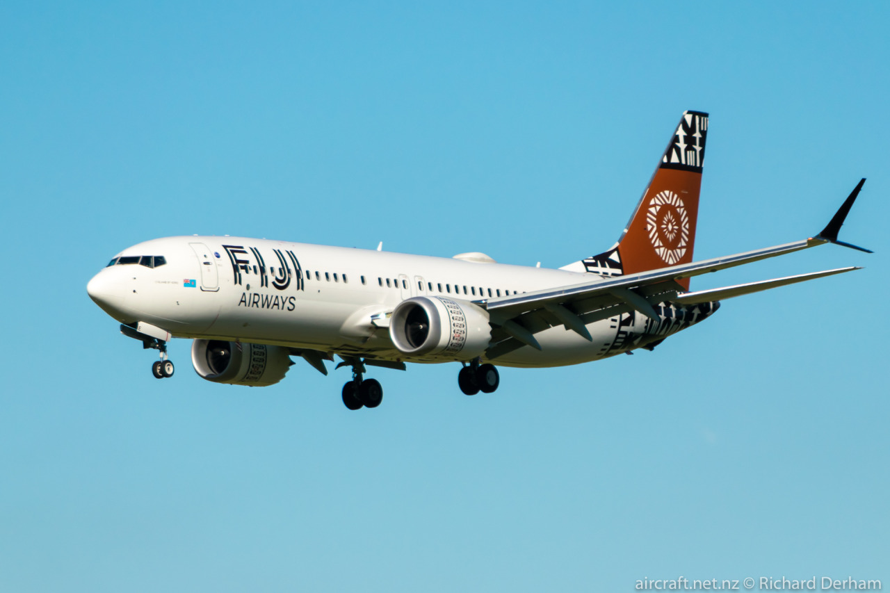 Fiji Airways 737 Max landing at ChristchurchType: Boeing 737-8MAXRegistration: DQ-FAELocation: Christchurch International AirportDate: 03/05/2022 #DQ-FAE#Fiji Airways#Boeing#737#737-8MAX#Christchurch