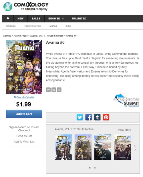 Avania Issue No.6 is now available on ComiXology! &hellip;Apparently. Get it HERE!So severa