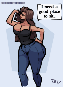 tail&ndash;blazer: jeans 2 just playin about.   Want a commission?? Message me. If you want to see the sketches of this and other drawings as well as early access to my work. Hit up my Patreon. Patreon / DeviantArt   