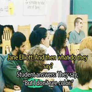 jcoleknowsbest:cyberteeth:Jane Elliott giving a lecture on “Color Blindness"seeing these white 