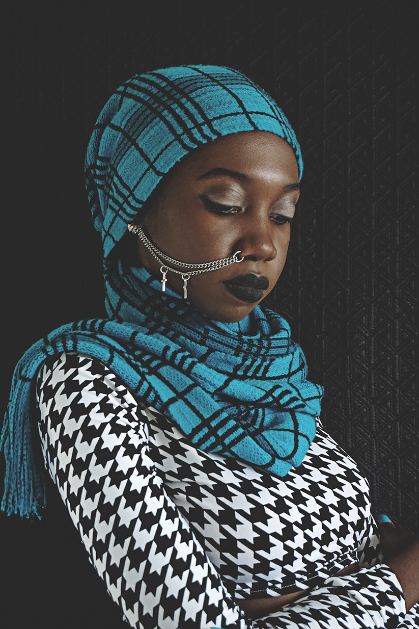 blackfashion:  Scarf - Bijoux Terner, Top and nose chain by me.Kesia, 23, BarbadosIG: