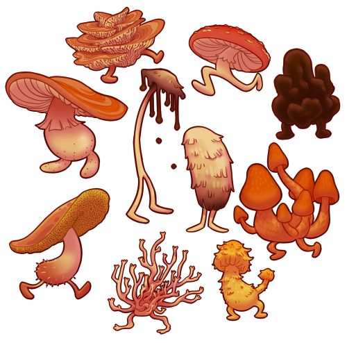 pancakemolybdenum: some strutters and ramblers. based on mushrooms me n my gf found a while back