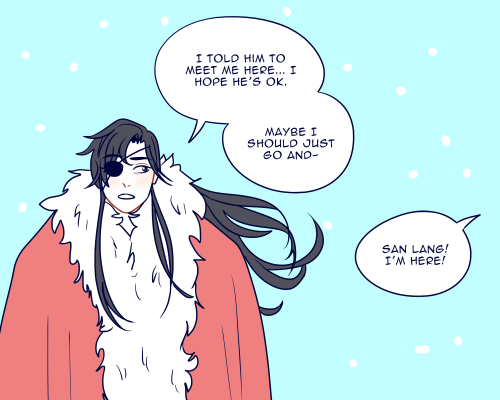 I really wanted to draw winter hualian in an oversized fur coat together