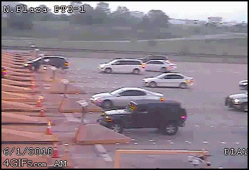 failsnet:  Tumblr Fails.net - Best way to avoid paying at a toll booth.