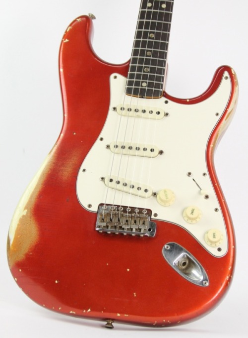 gearandstuff:1966 Fender Stratocaster Candy Apple Red over Olympic White