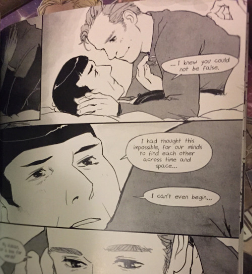 They’re here :)))) I’ll have copies of this book at Fanime this month and AX in July!!Info: The book is a 40 page black and white comic; the pairings are TOS Spirk and AOS Spirk, with a little bit of (nearly not quite) platonic swapping >wo There